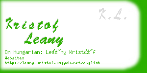 kristof leany business card